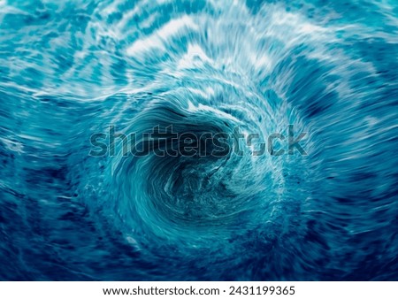 Texture of waves that violently collided with the water surface and reverse winding undulations.