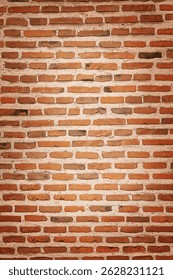 Textura de la pared de ladrillo marrón desgastado con viñeta.