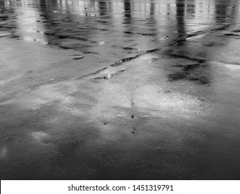 Texture Of Wet Asphalt Road After Rain