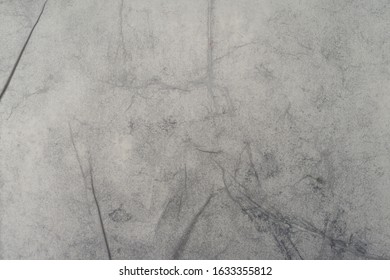 Texture Of Wet White Folded Paper On An Outdoor Poster Wall, Crumpled Paper Background. - Image