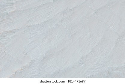 Texture Of White Calcium Deposits On The Slopes Of Pamukkale