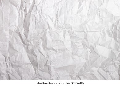 Texture Of White Crumpled Paper. Wrapping Paper. Texture, Background.