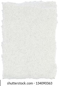 Texture Of White Fiber Paper With Torn Edges.