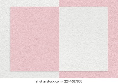 Texture white   pink paper background and geometric shape   pattern  macro  Structure craft rose cardboard and frame  Felt abstract backdrop closeup 