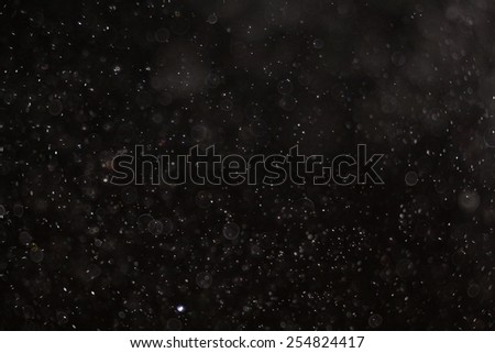 texture of white rain drops on a black background for a filter on the photo