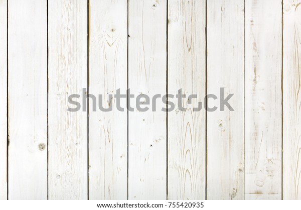 Texture White Wooden Painted Boards Covered Stock Photo