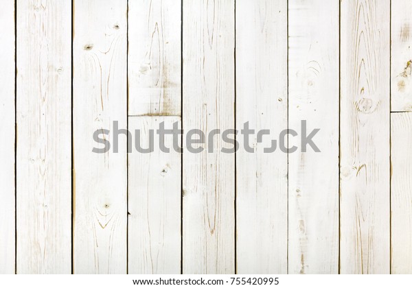 Texture White Wooden Painted Boards Covered Stock Photo