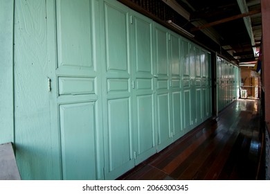 Texture Wooden Door Thai Traditional House