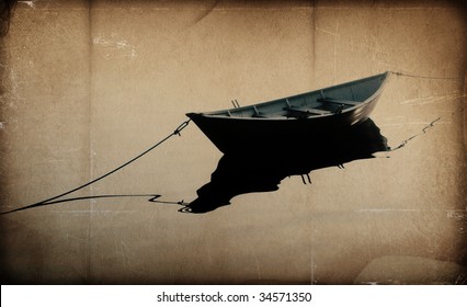 textured background of a row boat