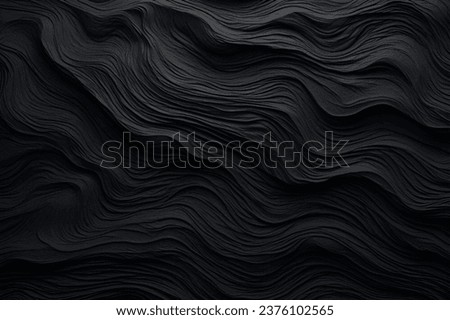 Textured Black Waves Marble Background
