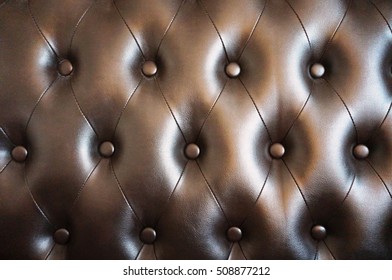 Textured Brown Tufted Leather