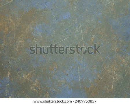 Textured decorative green blue and gray plaster imitating an old peeling wall. Grange paint stains on the wall. Abstract illustration. Design template. Stucco, plaster. Empty space.