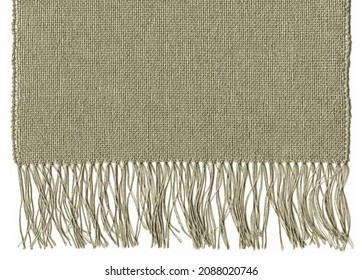 Textured Linen Fabric With Fringe For Backgrounds