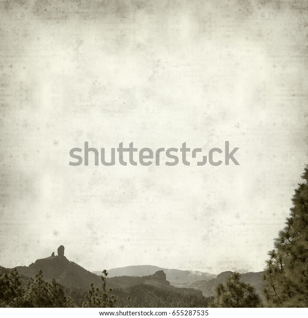 Textured Old Paper Background Landscape Central Stock Photo Edit