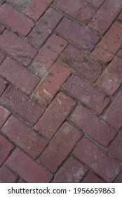 Textured Pattern Old Vintage Crumbling Brick Street Sidewalk In History Downtown Yakima Washington Herringbone  Chevron