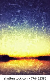 Textured Photograph Of A Nordic Summer Night In Finland