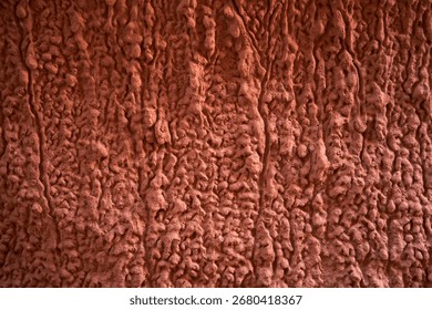 A Textured Red Wall Surface Featuring Unique and Intriguing Patterns