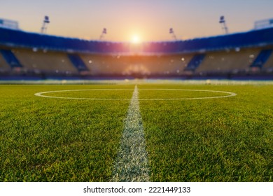 textured soccer game field - center, midfield - Shutterstock ID 2221449133