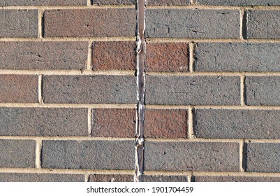 Textured Surface of Divided Brick Wall  in Close Up 