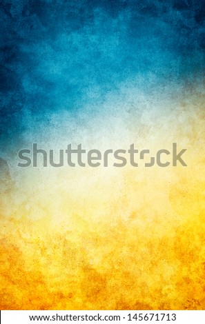 A textured vintage paper background with a dark blue to golden yellow gradient.
