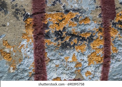 Textured wall surface with bright pattern, background

