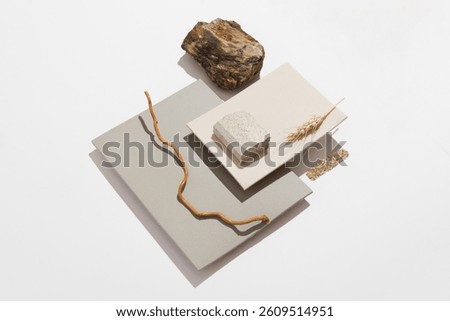 Textures mood board. Material samples interior design. Moodboard for architects styling and selection. Material samples, top view