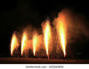 Tezutsu Hanabi Cylindrical Tubes Held Both Stock Photo Edit Now