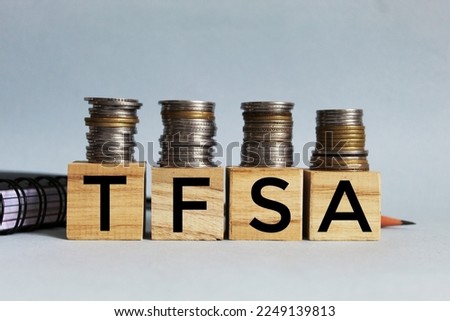 TFSA letters on wooden blocks, Tax Free Savings Account concept. 