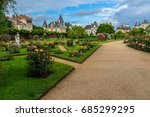 Thabor park (Le parc du Thabor) in Rennes - one of finest examples of landscape art of the XIII century public parks. Thabor Park is the pride of Rennes. Ille-et-Vilaine department, Rennes, France.