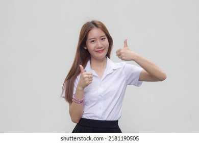 Thai Adult Student University Uniform Beautiful Girl Excellent