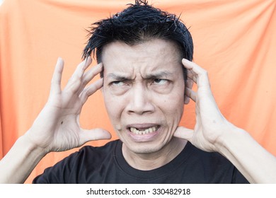 Thai Asian man's emotional expression., crazy, crazy. - Shutterstock ID 330482918
