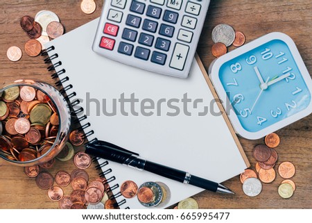Thai Baht Coins money calculator
and clock, financial plan