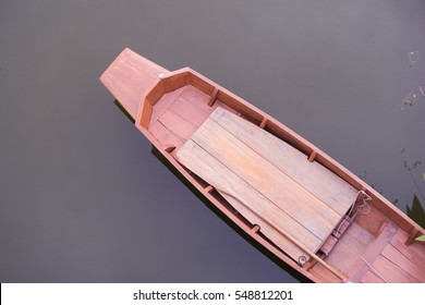 Thai  Boat In Top View In The River. 