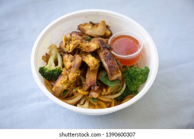 Thai Chicken Noodle In The Take Out Container