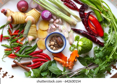 Thai Curry Paste Ingredients Of Herbs And Spices