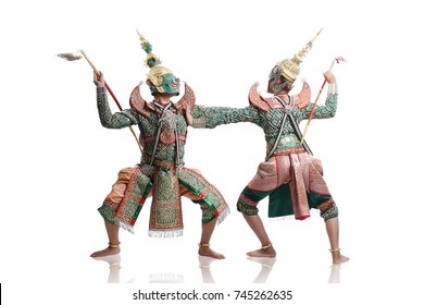 Thai Dance On White Background.