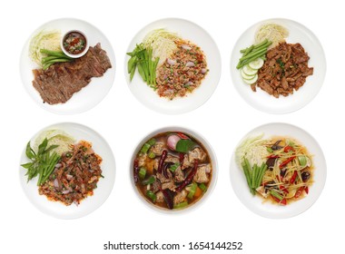 Thai Eastern Food Isolated On White Background