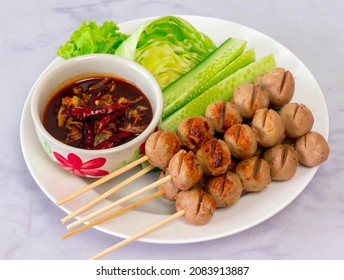 Thai Food, Meatballs With Dipping Sauce