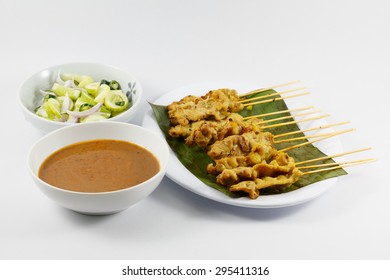 Thai Food, Pork Satay With Peanut Sauce