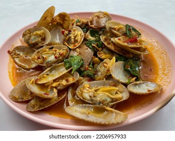 Thai Food, Stir Fried Clams With Red Chili Paste