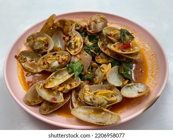 Thai Food, Stir Fried Clams With Red Chili Paste