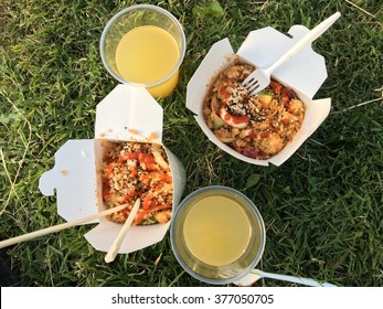 Thai Food Takeout In The Grass