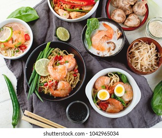 Thai Food Traditional Asian Cuisine Top View