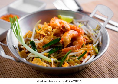 Thai Fried Noodles With Prawn (Pad Thai), Thailand Popuplar Cuisine