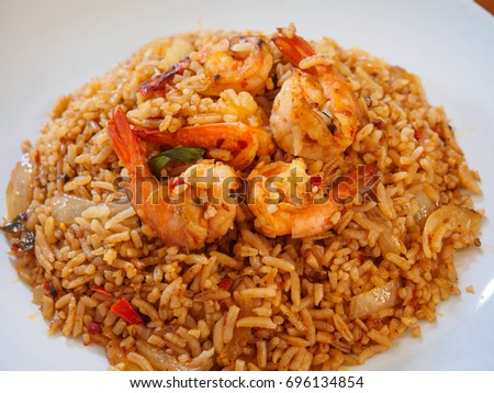 Thai fried rice with spicy 