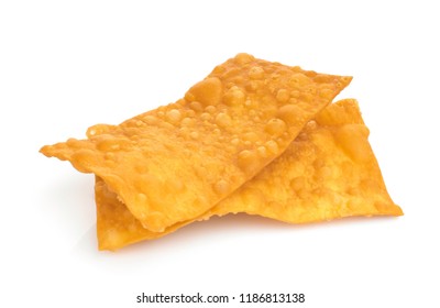 Thai Fried Wonton Isolated On White Background