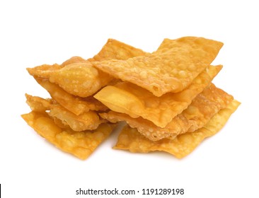 Thai Fried Wonton Isolated On White Background