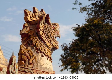 Thai Lion Dragon At Wat Sri Khun Moung Chiang Khan Loei Thailand