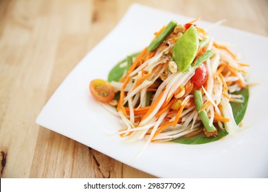 Thai Local Food Green Papaya Salad