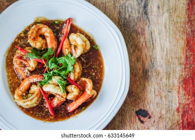 Thai Main Dish Is Black Pepper Prawns